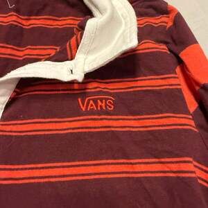 Vans Stripe Block Long Sleeve Cropped Rugby Polo Shirt  preppy large